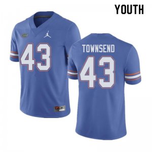 Youth Florida Gators #43 Tommy Townsend NCAA Jordan Brand Blue Authentic Stitched College Football Jersey TOC5862DV